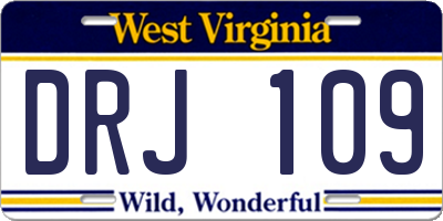 WV license plate DRJ109