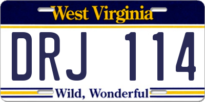 WV license plate DRJ114