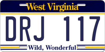 WV license plate DRJ117