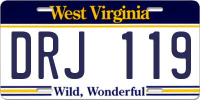 WV license plate DRJ119