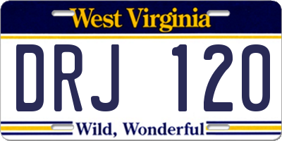 WV license plate DRJ120