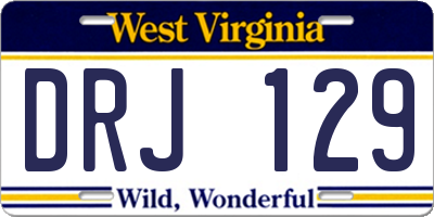 WV license plate DRJ129
