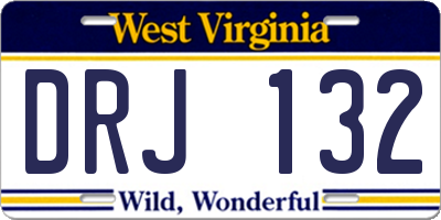 WV license plate DRJ132