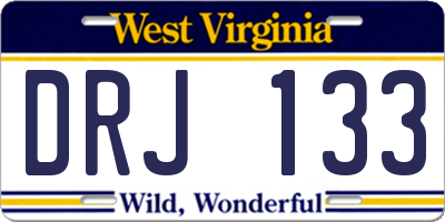 WV license plate DRJ133