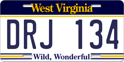WV license plate DRJ134