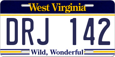 WV license plate DRJ142