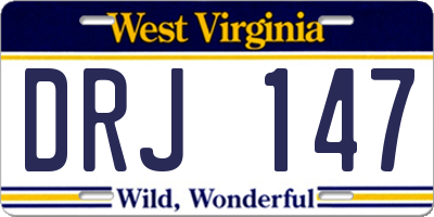 WV license plate DRJ147