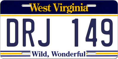 WV license plate DRJ149
