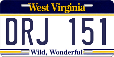 WV license plate DRJ151