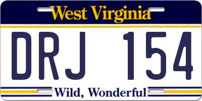 WV license plate DRJ154