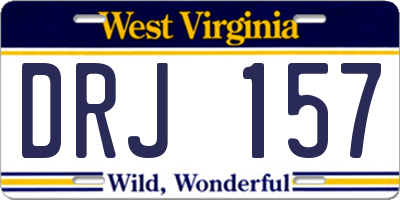 WV license plate DRJ157