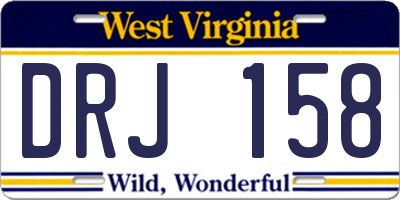 WV license plate DRJ158