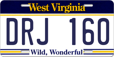WV license plate DRJ160