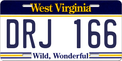 WV license plate DRJ166