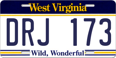 WV license plate DRJ173