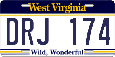 WV license plate DRJ174
