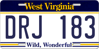 WV license plate DRJ183