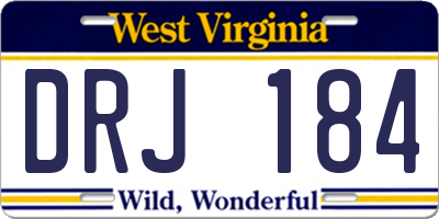 WV license plate DRJ184
