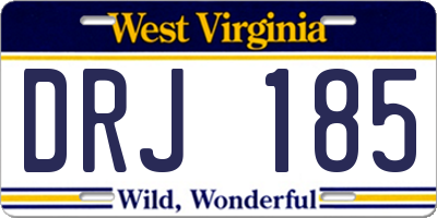 WV license plate DRJ185