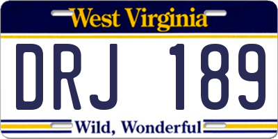 WV license plate DRJ189