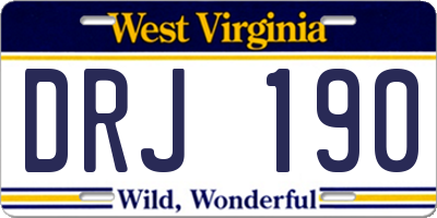 WV license plate DRJ190