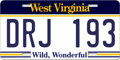 WV license plate DRJ193