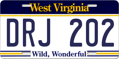 WV license plate DRJ202