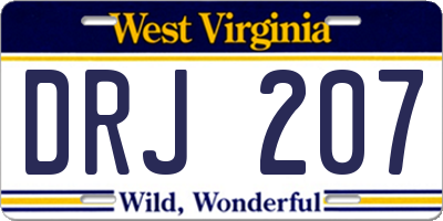 WV license plate DRJ207