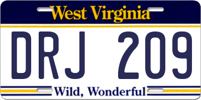 WV license plate DRJ209