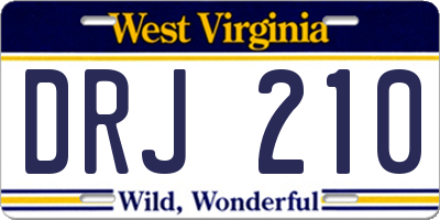 WV license plate DRJ210