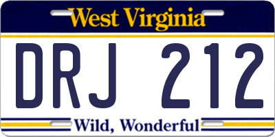 WV license plate DRJ212