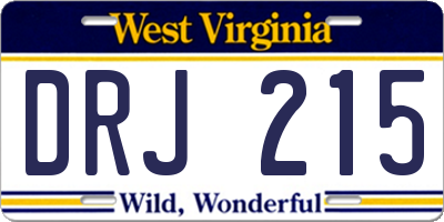 WV license plate DRJ215