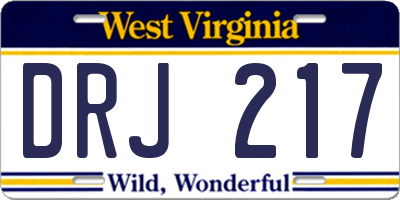 WV license plate DRJ217