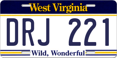 WV license plate DRJ221
