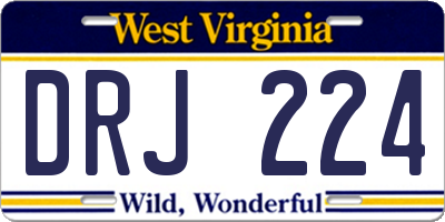 WV license plate DRJ224