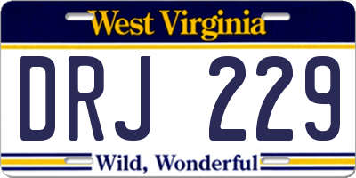 WV license plate DRJ229