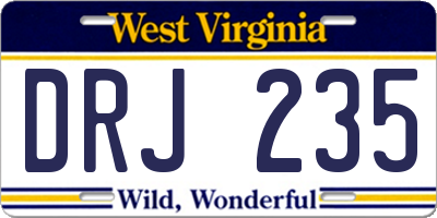 WV license plate DRJ235
