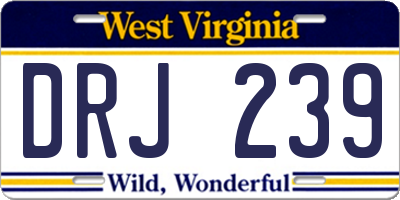 WV license plate DRJ239