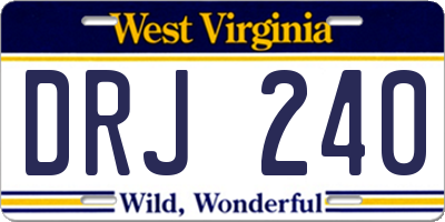 WV license plate DRJ240