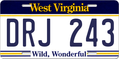 WV license plate DRJ243