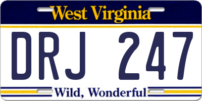 WV license plate DRJ247