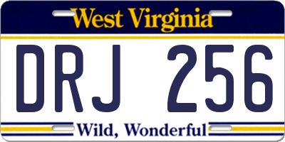 WV license plate DRJ256