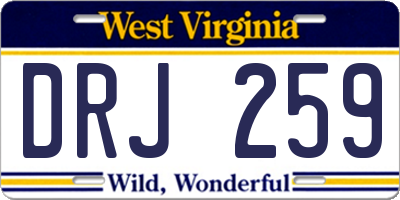 WV license plate DRJ259