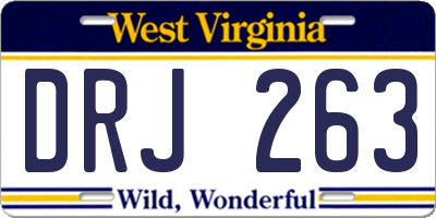 WV license plate DRJ263