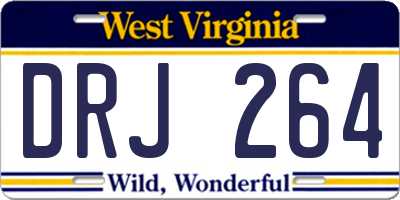 WV license plate DRJ264