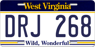 WV license plate DRJ268