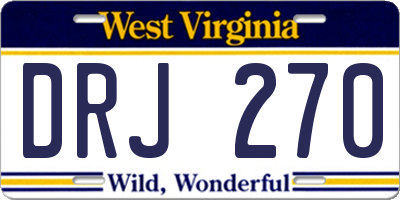 WV license plate DRJ270