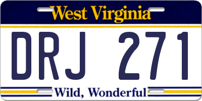 WV license plate DRJ271