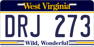 WV license plate DRJ273
