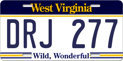 WV license plate DRJ277
